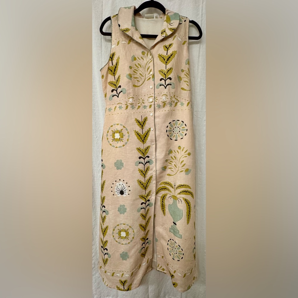 Spartina 449 A-Line Skirt - Cream and Green Floral - Picture 3 of 8